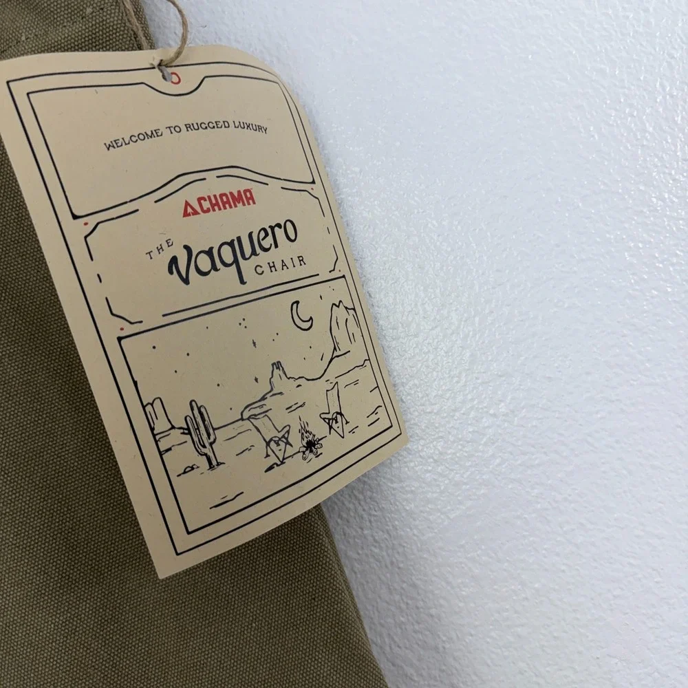 CHAMA Vaquero Chair CARRYING BAG Shoulder Strap Tan Zip Pocket Canvas *